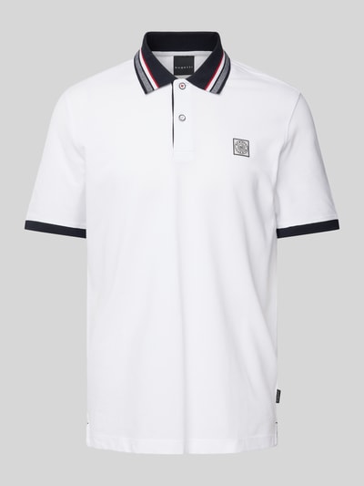 bugatti Regular Fit Poloshirt mit Label-Badge Weiss 2