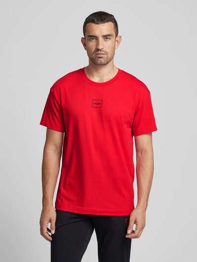 HUGO T-shirt met labelprint, model 'Laze' Rood - 4