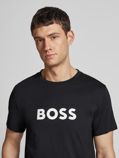 BOSS T-shirt z nadrukiem z logo Czarny 3