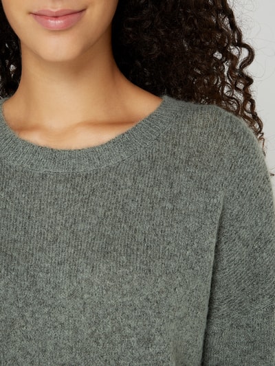 MSCH Copenhagen Pullover met mohair, model 'Femme' Lichtgrijs gemêleerd - 3