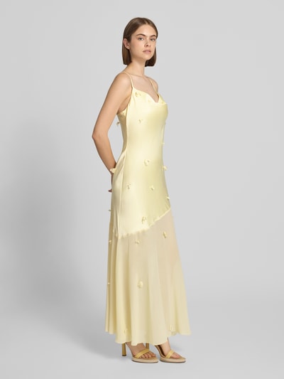 Gina Tricot maxi-jurk met bloemengarnering Lichtgeel - 1