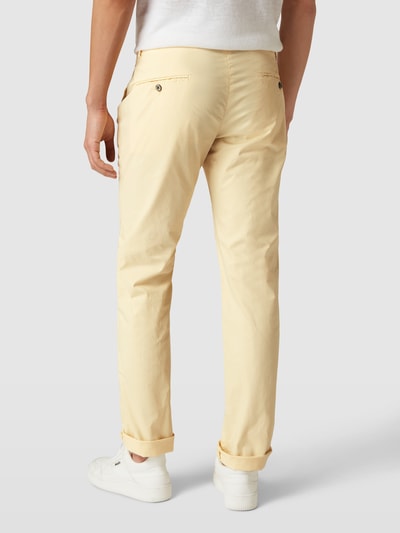 Mason's Spodnie materiałowe z lamowanymi kieszeniami model ‘Torino’ Pastelowy żółty 5