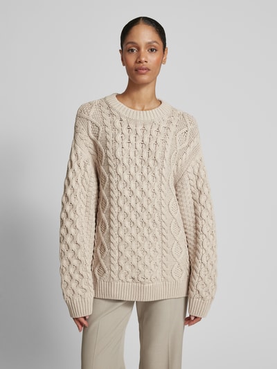 Jake*s Casual Strickpullover mit gerippten Abschlüssen Kitt 4