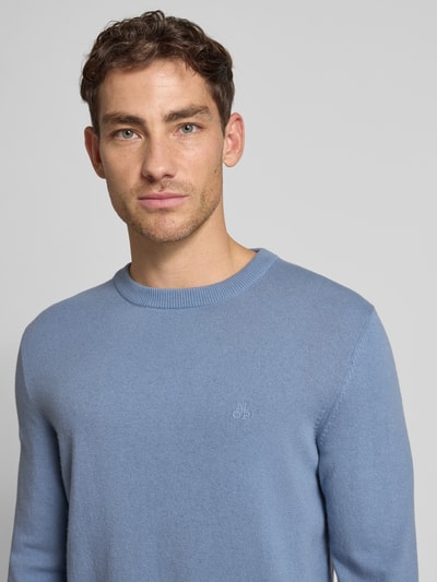 Marc O'Polo Regular Fit Strickpullover aus Baumwoll-Schurwoll-Mix Hellblau 3