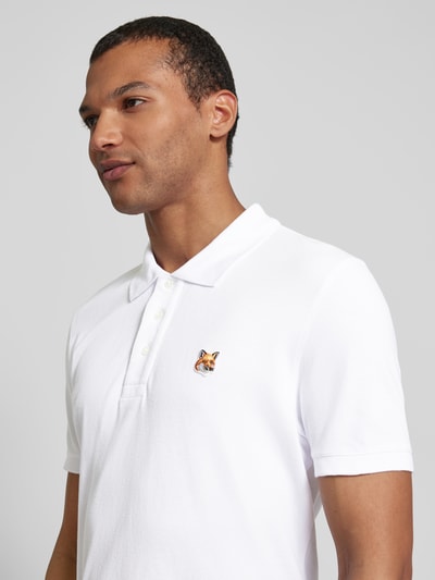 MAISON KITSUNE Poloshirt mit Motiv-Applikation Weiss 3