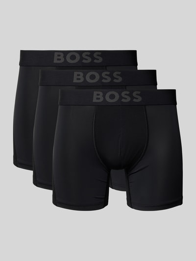 BOSS Boxershort met elastische band met logo in een set van 3 stuks Zwart - 1