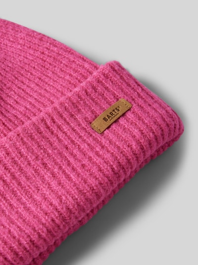 Barts Czapka beanie z naszywką z logo model ‘Witzia’ Mocnoróżowy 2