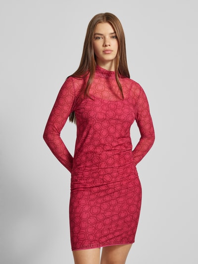 Hugo Blue Knielanges Kleid mit Stehkragen Modell 'Noella' Pink 4