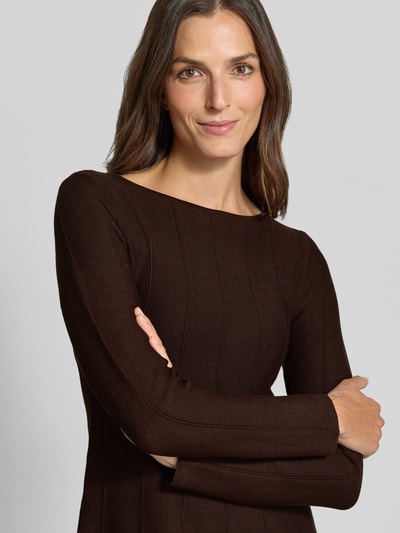 VILA Strickkleid mit Rundhalsausschnitt Modell 'VALUNI' Dunkelbraun 3
