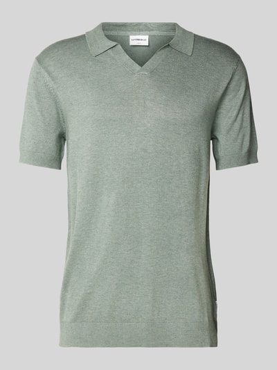 Lindbergh Slim Fit Poloshirt mit V-Ausschnitt Modell 'Ecovero' Gruen 2