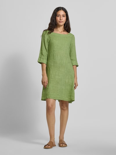 ZABAIONE Linnen jurk met ronde hals, model 'Le44tizia Lichtgroen - 1
