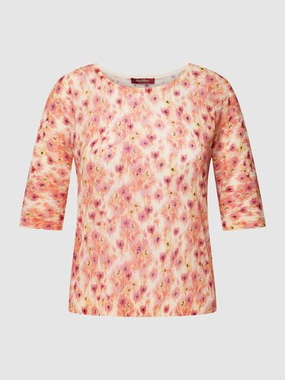 Max Mara Studio Gebreid shirt met all-over motief, model 'MINOSSE' Rood - 2