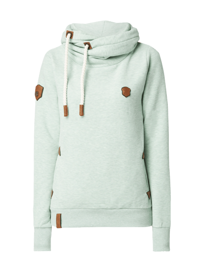 Naketano Hoodie 'DARTH' mit Kapuze in Wickeloptik Eisblau Melange 2