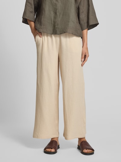 Christian Berg Woman Wide leg stoffen broek in verkorte pasvorm Ecru - 4