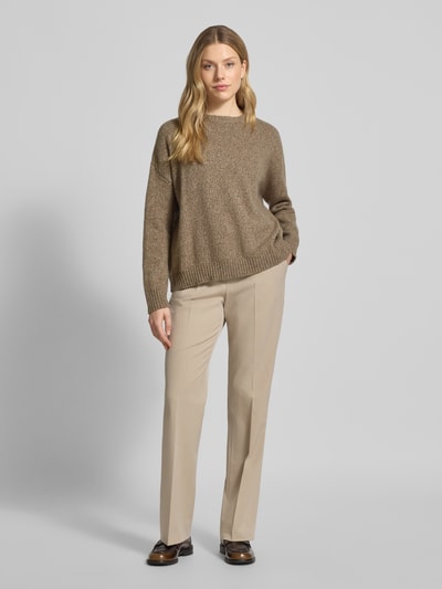Weekend Max Mara Relaxed Fit Strickpullover aus reiner Wolle Modell 'SIBARI' Mud Melange 1