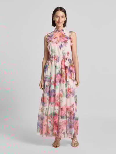 Oui Maxikleid im Stufen-Look Pink 4