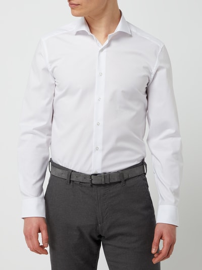 Eterna Slim Fit Business-Hemd aus Popeline Weiss 4