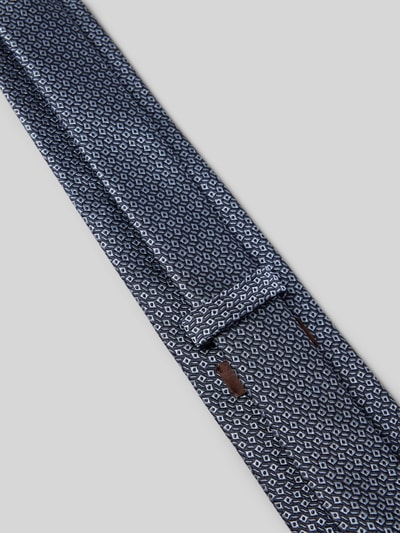 Produktfoto, Seidenkrawatte mit Strukturmuster (7,5 cm) von Blick in Blau mit Strukturmuster, Reine Seide, Klassische Form, Label-Detail, Breite 8 cm