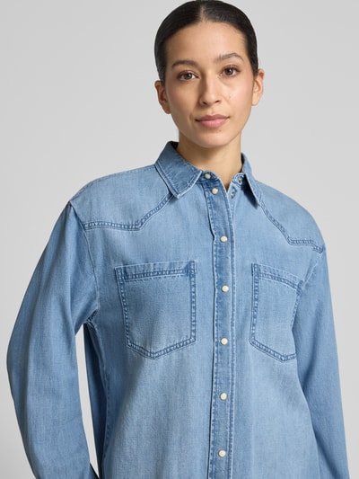 s.Oliver RED LABEL Bluzka jeansowa o kroju loose fit z czystej bawełny Jasnoniebieski 3
