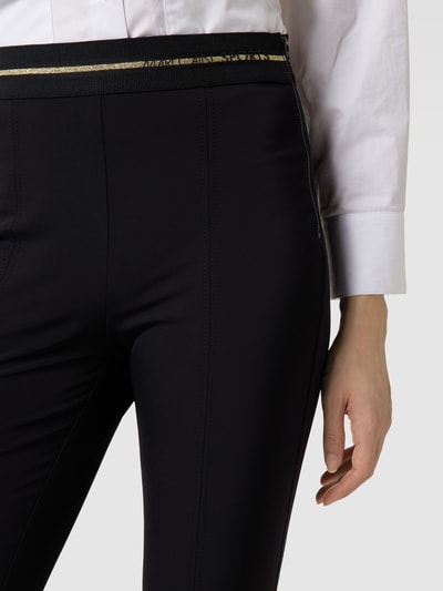 Marc Cain Femine fit high waist broek met elastische band Zwart - 3