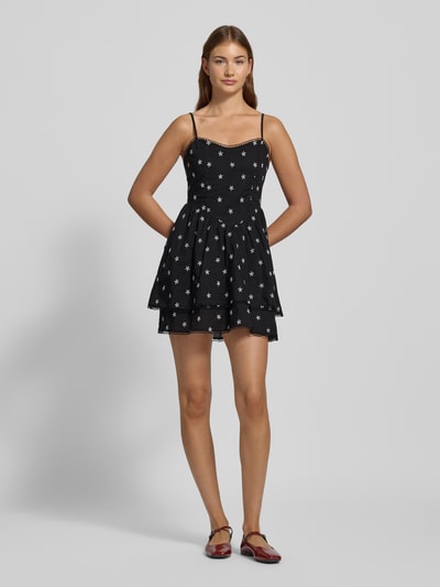 Gina Tricot Sukienka mini na regulowanych, cienkich ramiączkach Czarny 1