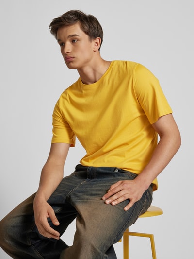 Jack & Jones T-shirt z detalem z logo model ‘ORGANIC’ Żółty 3