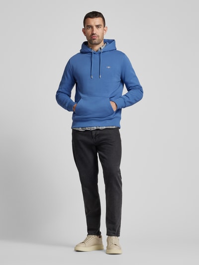 Gant Hoodie mit Label-Stitching Modell 'SHIELD' Royal 1