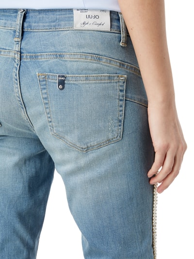 Liu Jo White Regular Fit 5-Pocket-Jeans mit Zierperlen Jeansblau 6