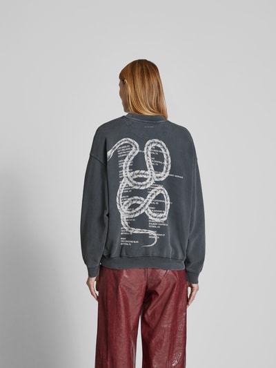 Anine Bing Oversized Sweatshirt mit Label-Print Black 5