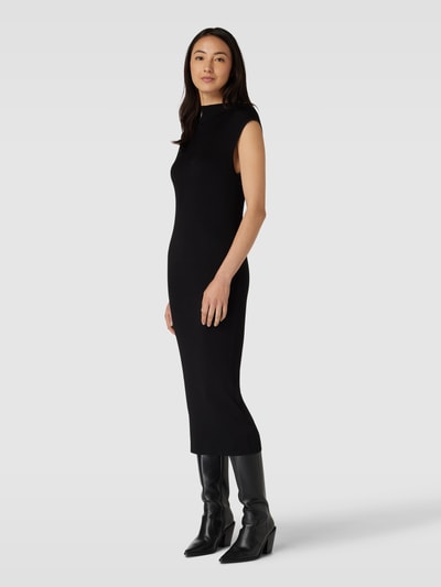 Selected Femme Gebreide jurk met turtleneck, model 'CARO' Zwart - 1