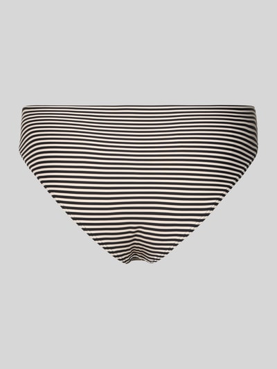 Produktfoto, Bikini-Slip im Allover-Look von Jake*s Casual, gestreift in Schwarz und Weiß, Material-Mix mit Stretch-Anteil, elastischer Bund, körpernahe Passform.
