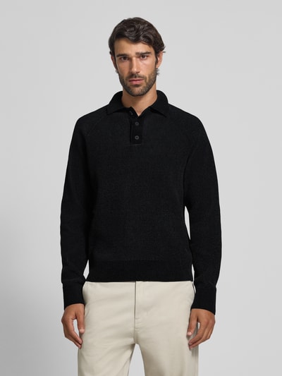 JAKE*S STUDIO MEN Strickpullover mit Polokragen Black 4