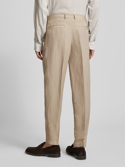 ARMANI EXCHANGE Tapered Fit Leinenhose mit Bügelfalten Beige 5