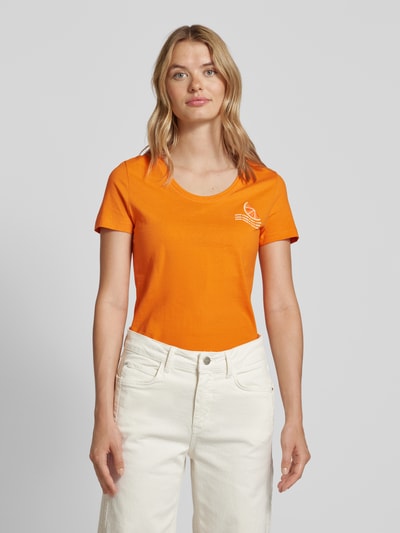 s.Oliver RED LABEL T-shirt z nadrukowanym motywem Pomarańczowy 4