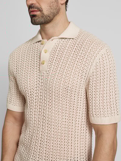 Jack & Jones Premium Poloshirt mit Strukturmuster Modell 'JOEL' Offwhite 3