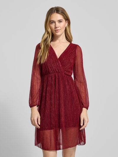 ZABAIONE Minikleid mit V-Ausschnitt Bordeaux 4