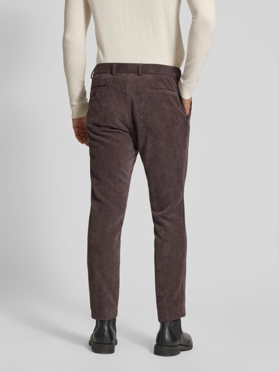 Carl Gross Regular fit corduroy broek met Franse steekzakken Donkerbruin - 5