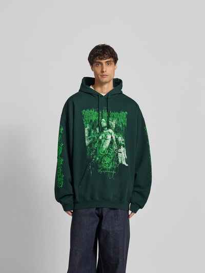 VETEMENTS Oversized Hoodie mit Motiv-Print Dunkelgruen 4