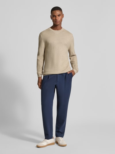 CG - Club of Gents Strickpullover aus Woll-Mix mit Rundhalsausschnitt Offwhite 1