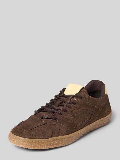 Tamaris Sneaker aus echtem Leder mit Logo-Stitching Dunkelbraun 1