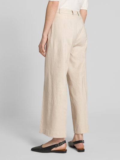 SEDUCTIVE Broek van linnenmix met persplooien, model 'DOMINICA' Zand - 5