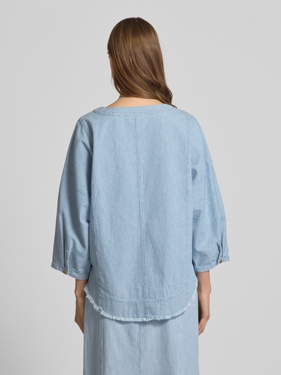 Christian Berg Woman Relaxed fit blouse met V-hals Blauw - 5