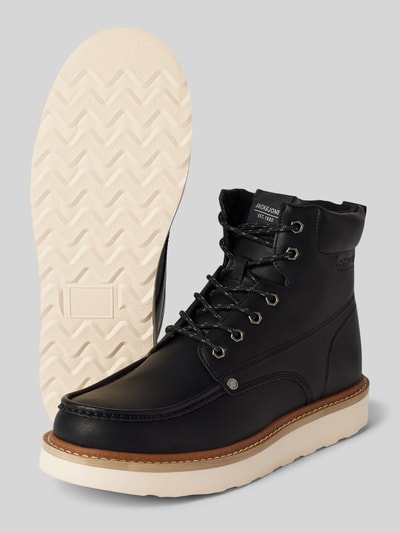 Jack & Jones Buty sznurowane z detalami z logo model ‘WARCHWAY’ Czarny 4