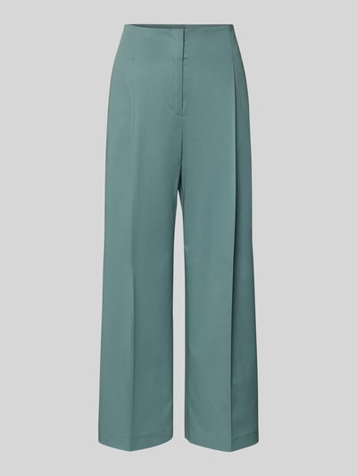 Produktfoto, Straight Leg Bundfaltenhose aus Baumwoll-Mix Modell 'TULOTTA' von BOSS in Uni-Optik, Wide Leg, High Waist, mit Bügelfalten und Label-Stitching.
