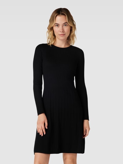 Esprit Knielanges Kleid mit Feinripp Black 4