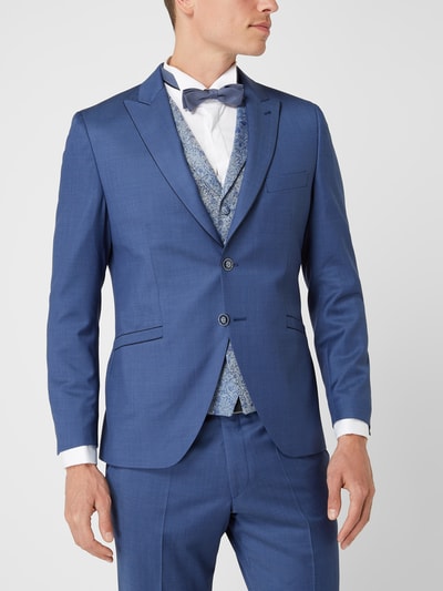 Wilvorst Slim fit colbert van wol met 2 knopen  Blauw - 4