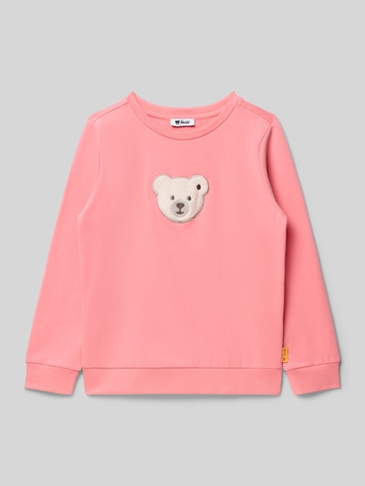 Steiff Sweatshirt met motiefstitching Zalm - 1