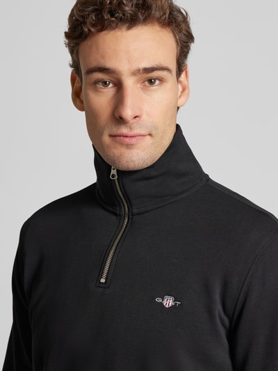 Gant Sweatshirt mit Label-Stitching Black 3