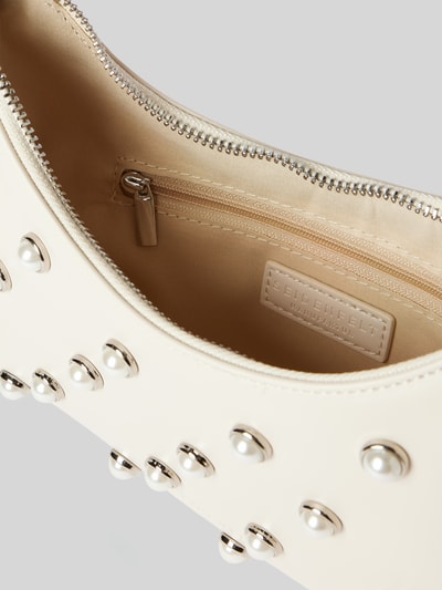 Seidenfelt Handtas met kralen, model 'TYDAL' Ecru - 5