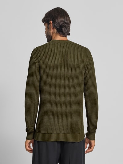 Matinique Gebreide pullover met ronde hals, model 'triton' Groen - 5